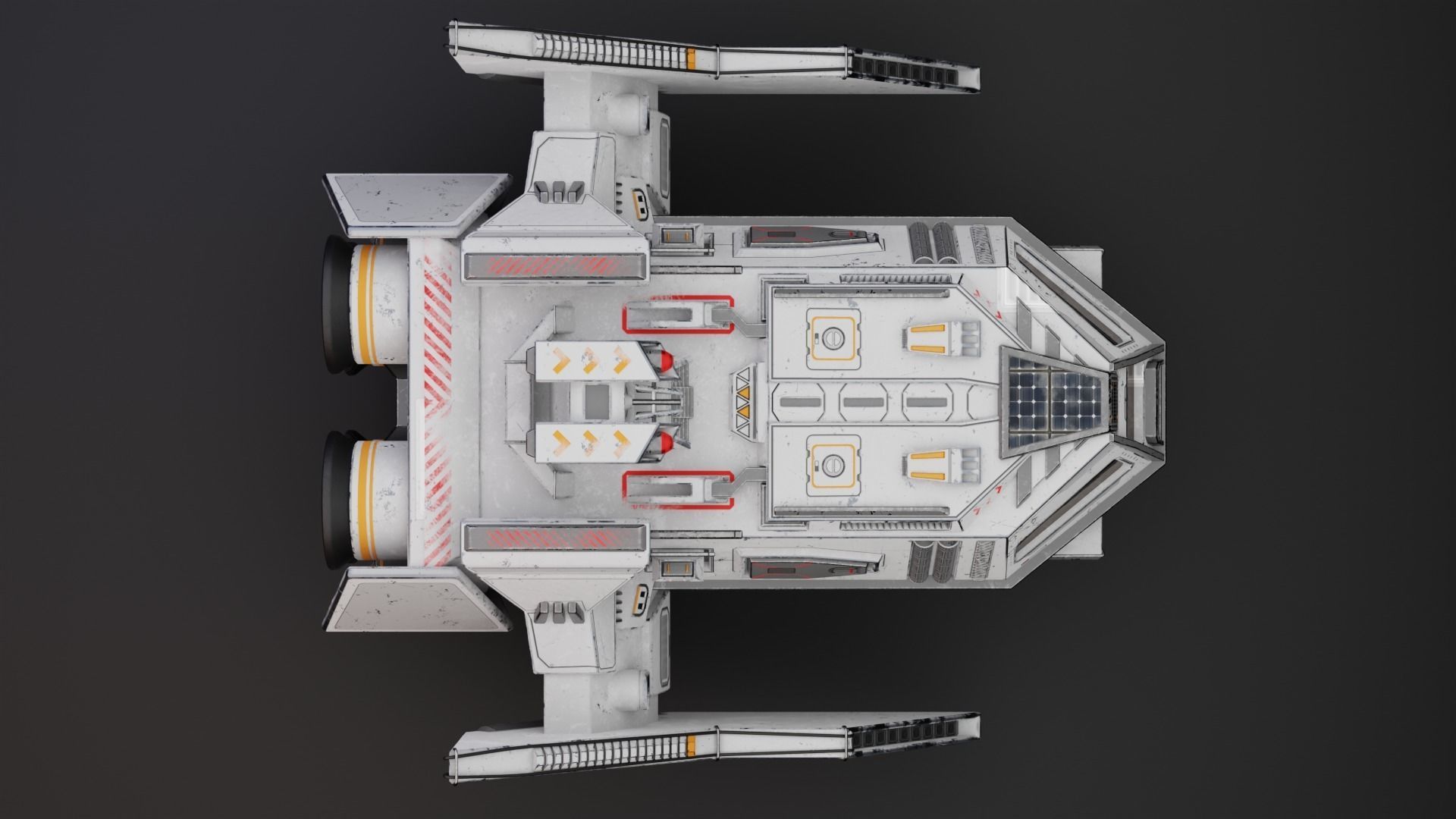 Lowpoly Sci-Fi Spaceship Low-poly 3D model_3