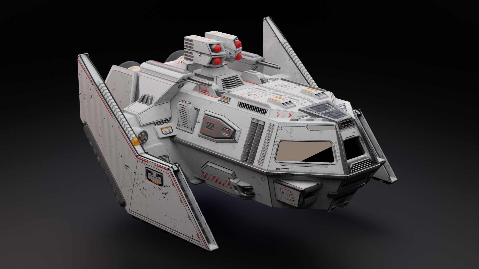 Lowpoly Sci-Fi Spaceship Low-poly 3D model_1