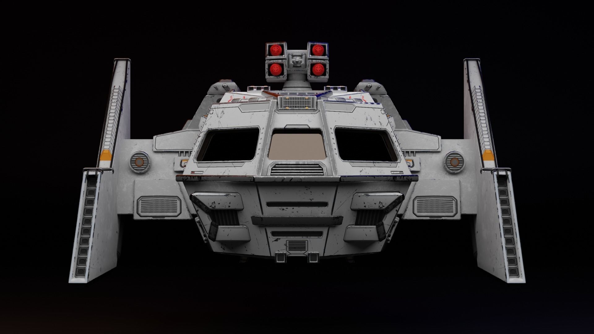 Lowpoly Sci-Fi Spaceship Low-poly 3D model_4