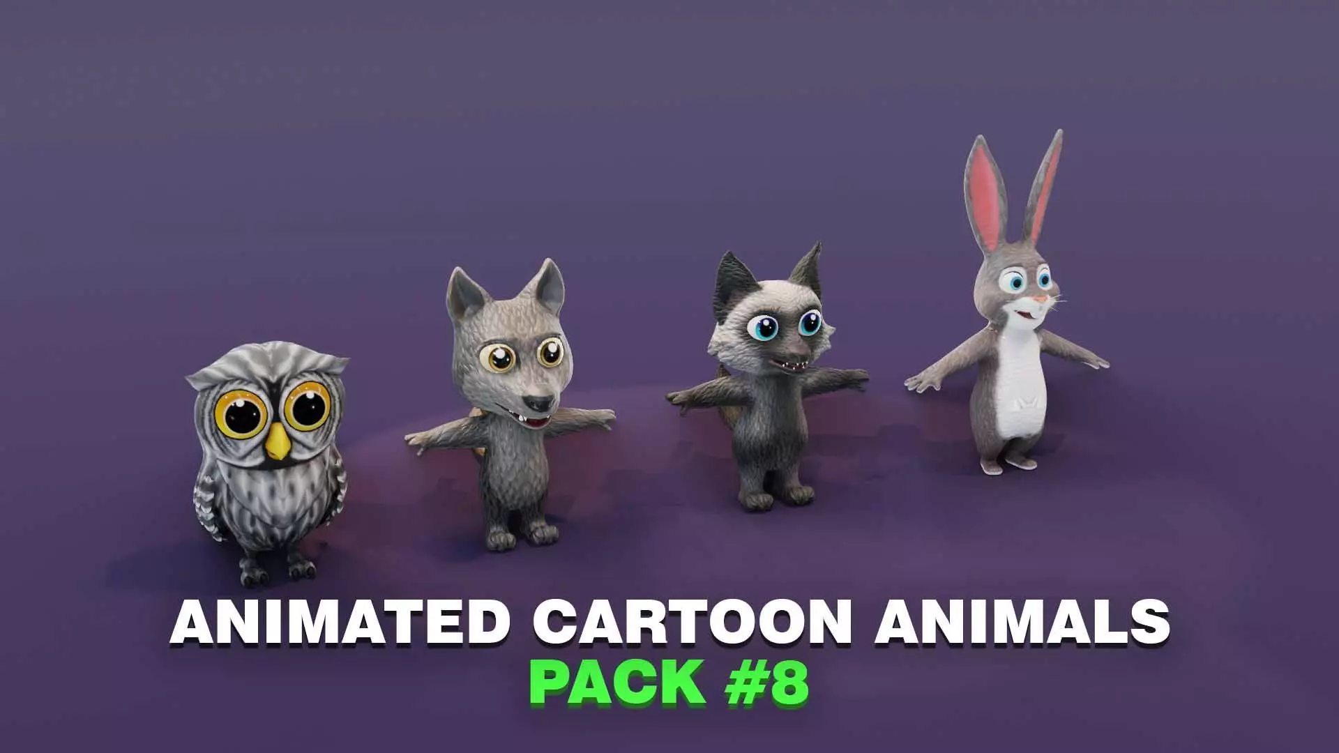 Animated Cartoon Animals 3D Models Collection 08 _0
