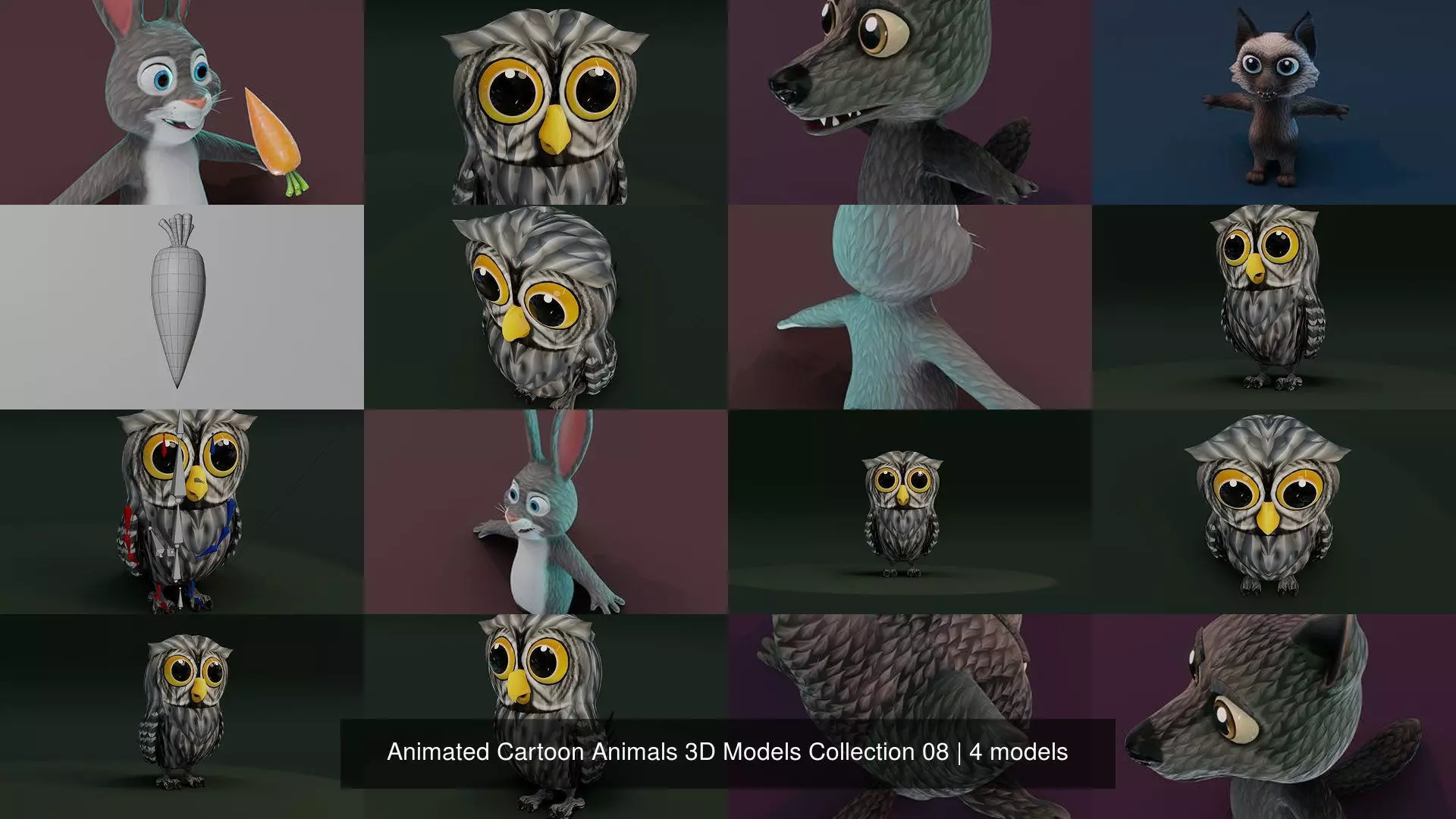 Animated Cartoon Animals 3D Models Collection 08 _5