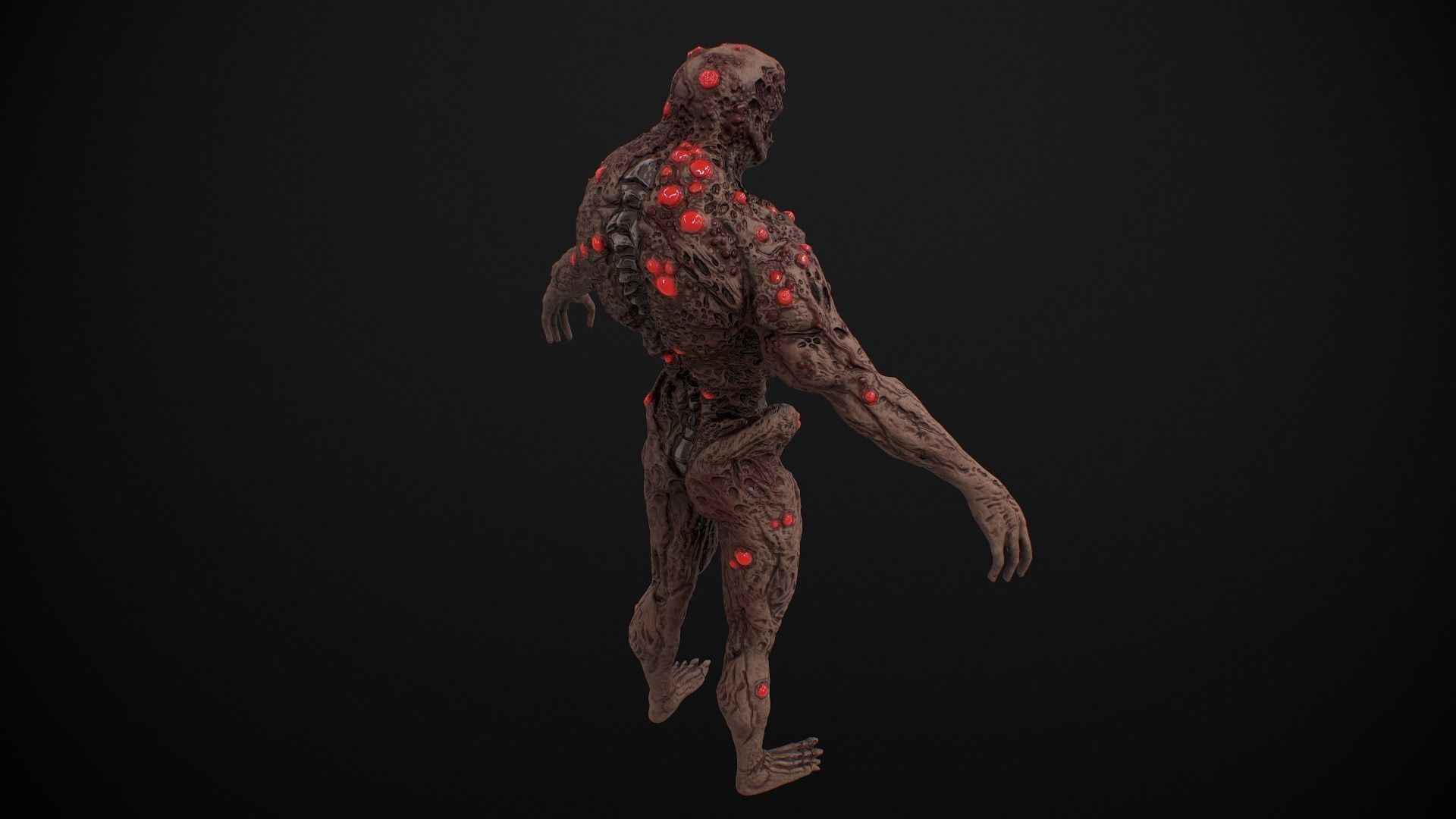 Mutant Humanoid Monster Low-poly 3D model_7