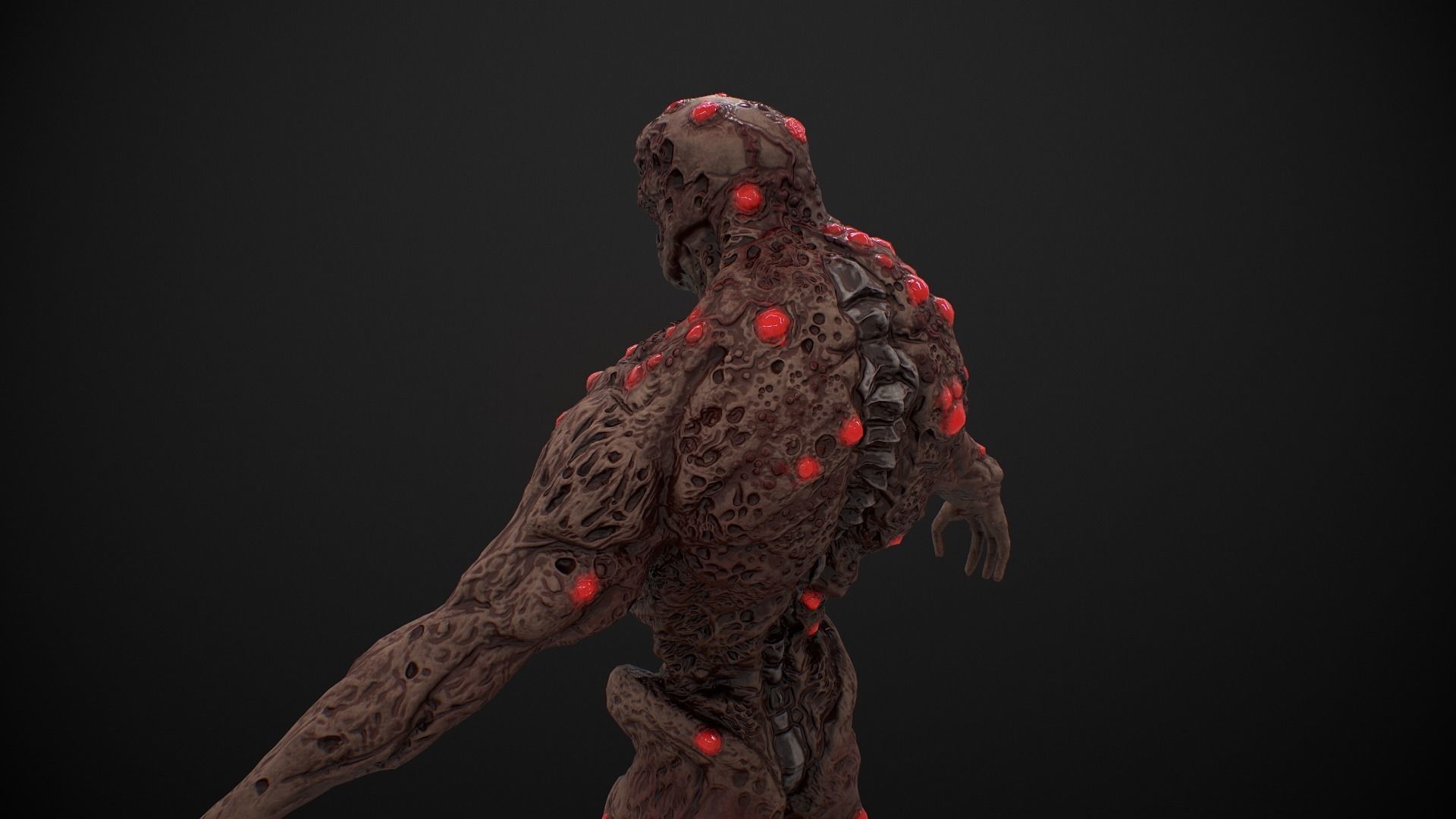 Mutant Humanoid Monster Low-poly 3D model_11