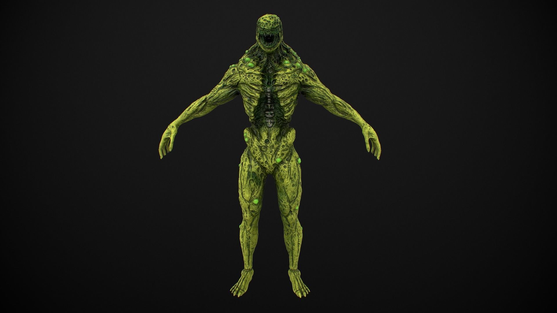 Mutant Humanoid Monster Low-poly 3D model_17
