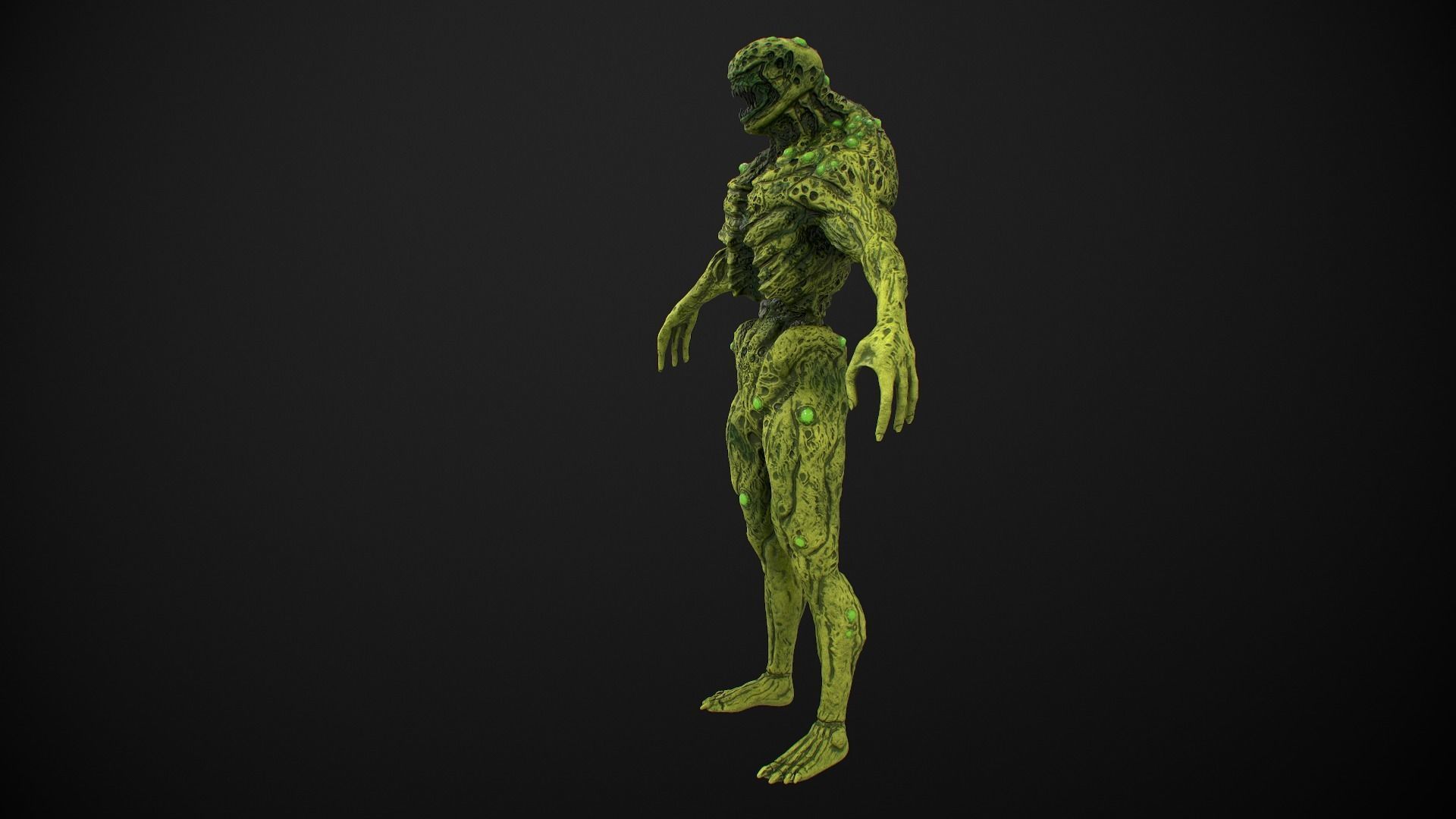 Mutant Humanoid Monster Low-poly 3D model_18