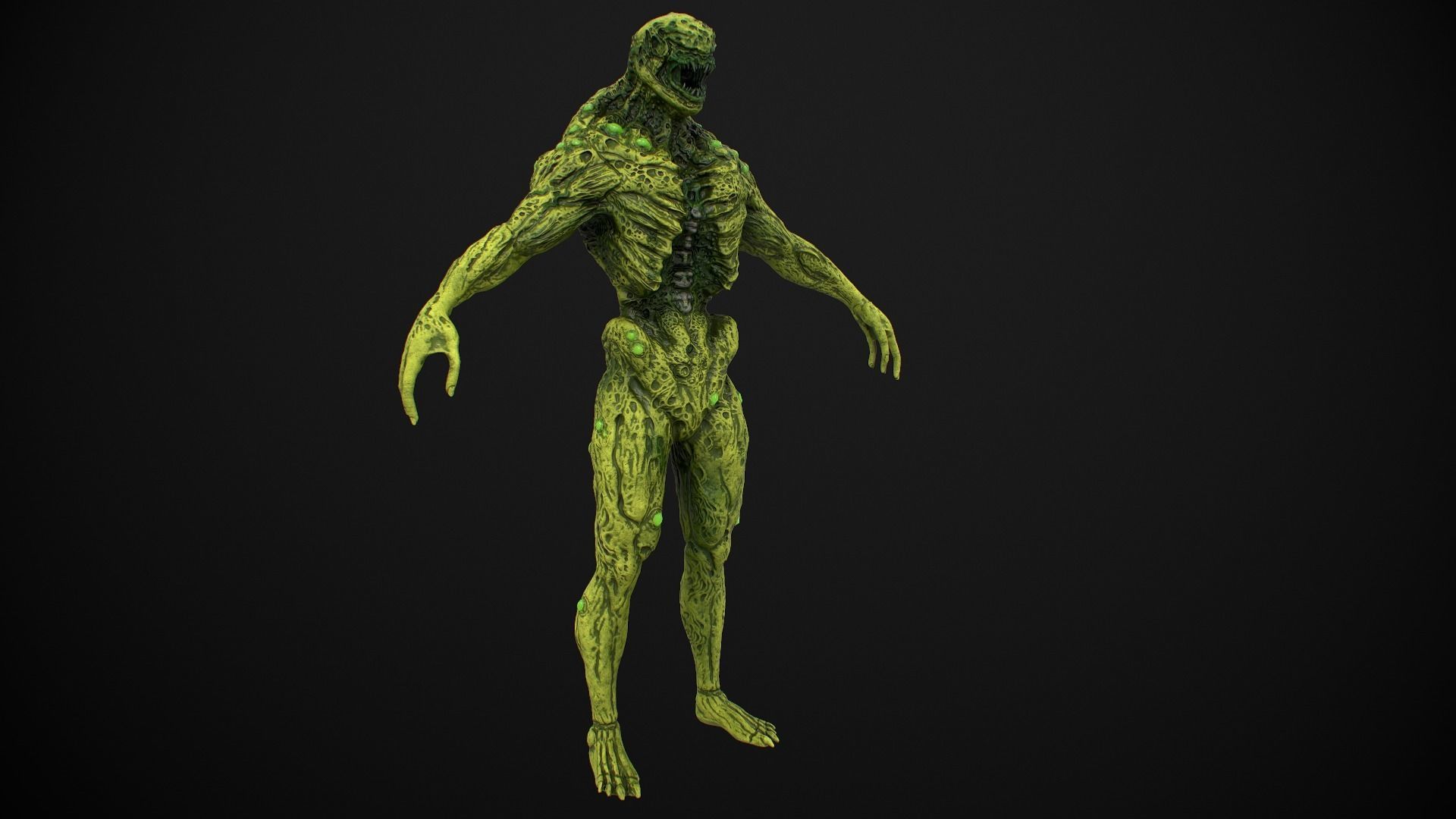 Mutant Humanoid Monster Low-poly 3D model_16