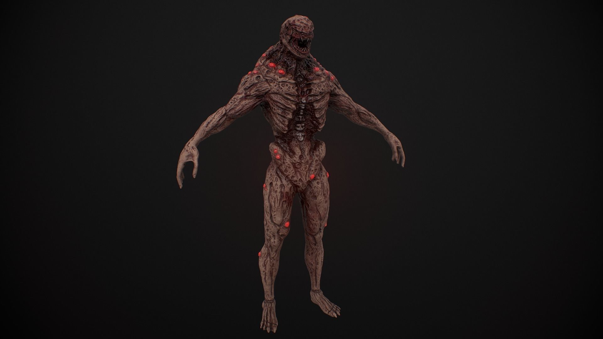 Mutant Humanoid Monster Low-poly 3D model_3