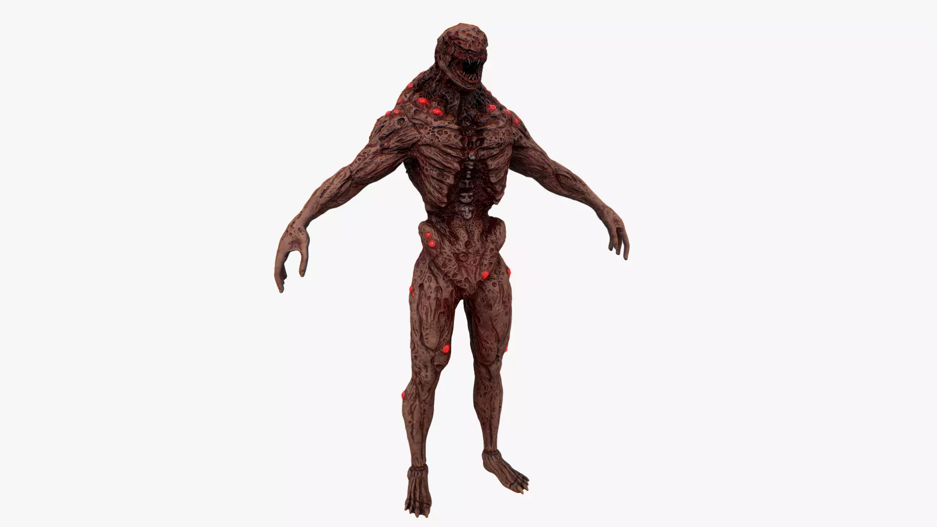 Mutant Humanoid Monster Low-poly 3D model_0
