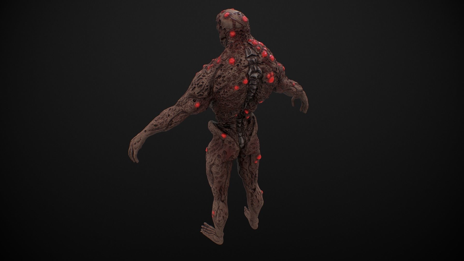 Mutant Humanoid Monster Low-poly 3D model_6