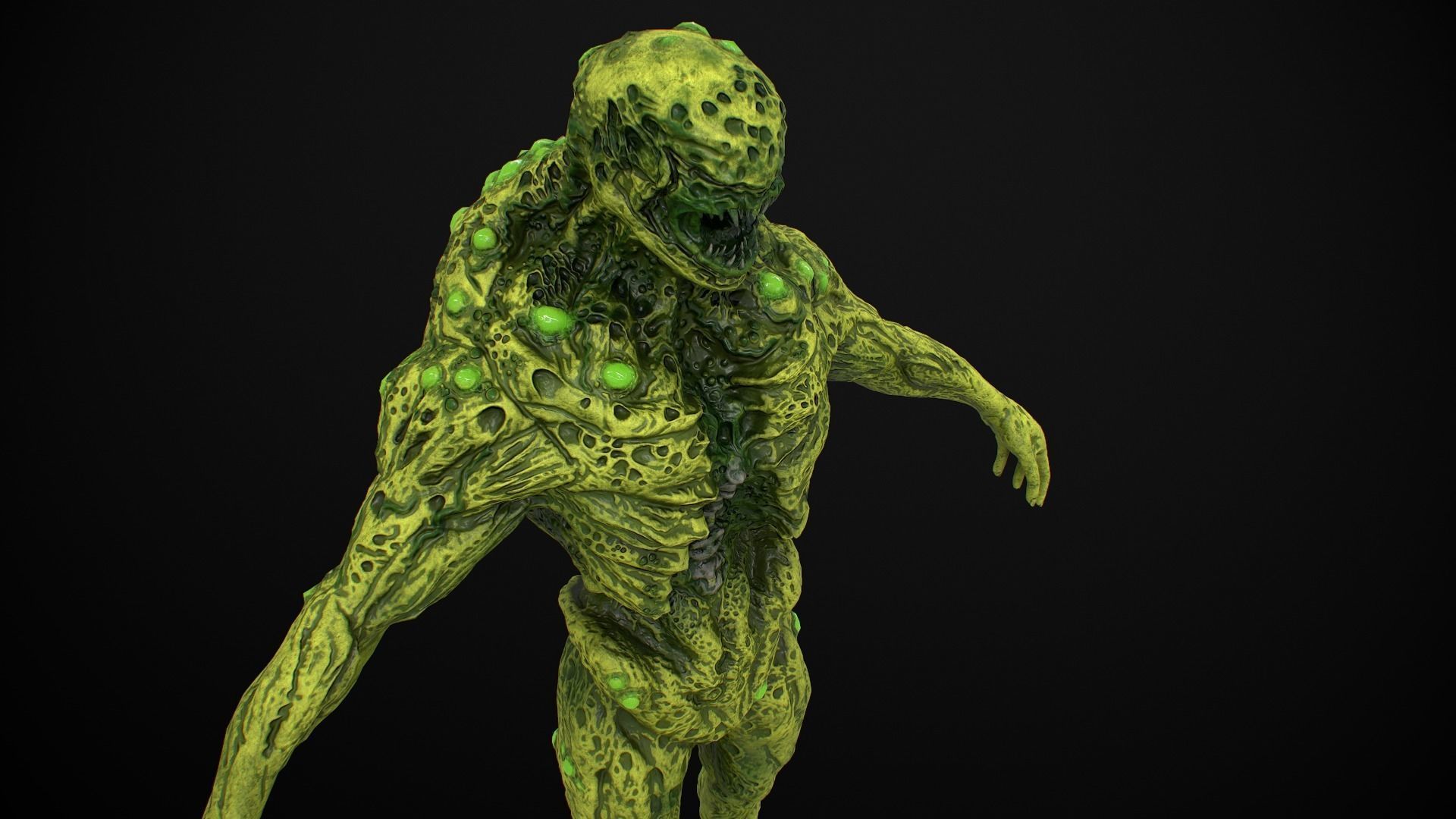 Mutant Humanoid Monster Low-poly 3D model_21