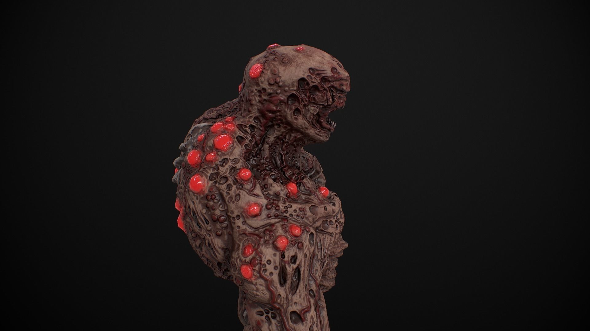 Mutant Humanoid Monster Low-poly 3D model_13