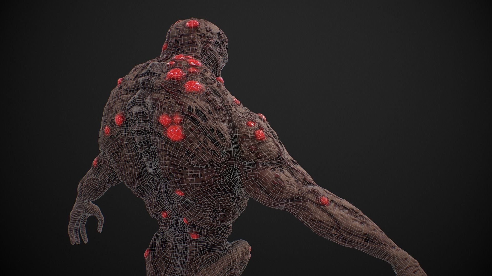 Mutant Humanoid Monster Low-poly 3D model_24