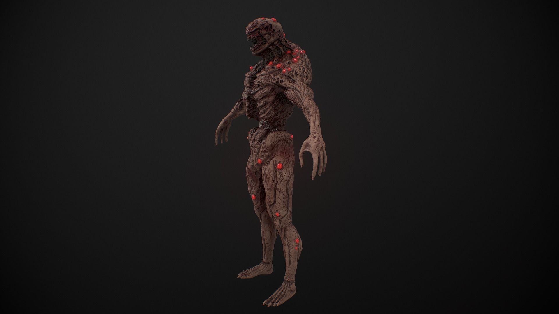 Mutant Humanoid Monster Low-poly 3D model_5