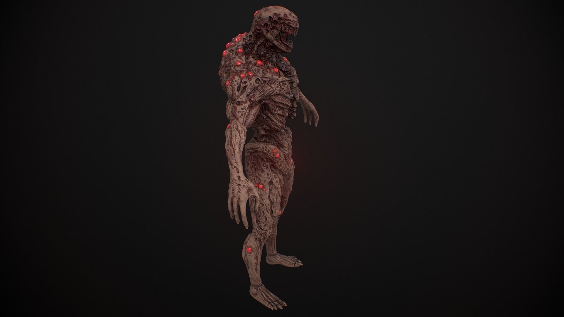 Mutant Humanoid Monster Low-poly 3D model_8