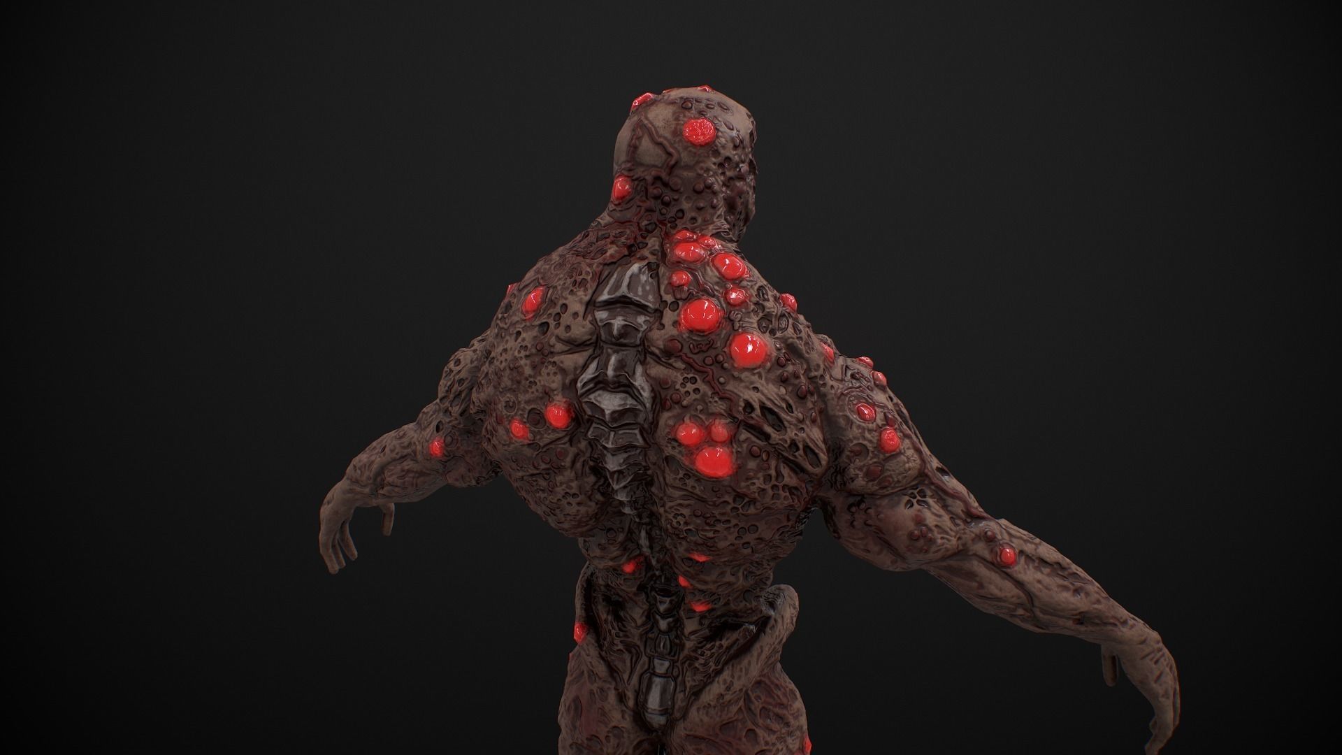 Mutant Humanoid Monster Low-poly 3D model_12