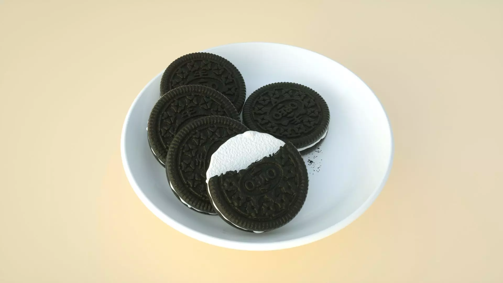 Oreo biscuit Sandwich cookie 3D model_0