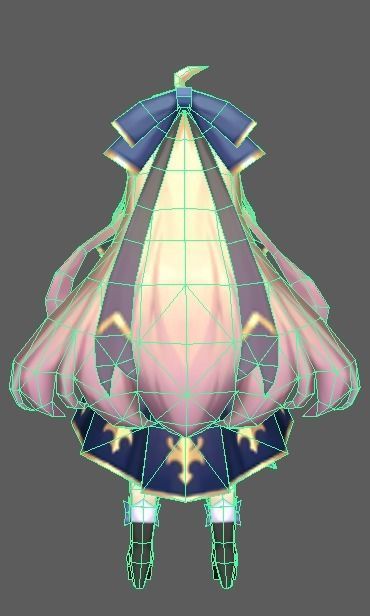 Cartoon Girl Low-poly 3D model_2