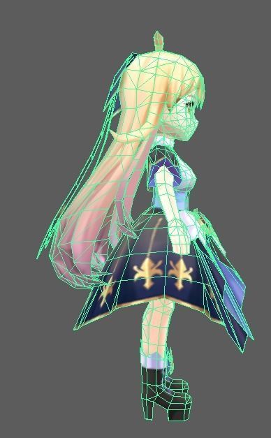 Cartoon Girl Low-poly 3D model_3