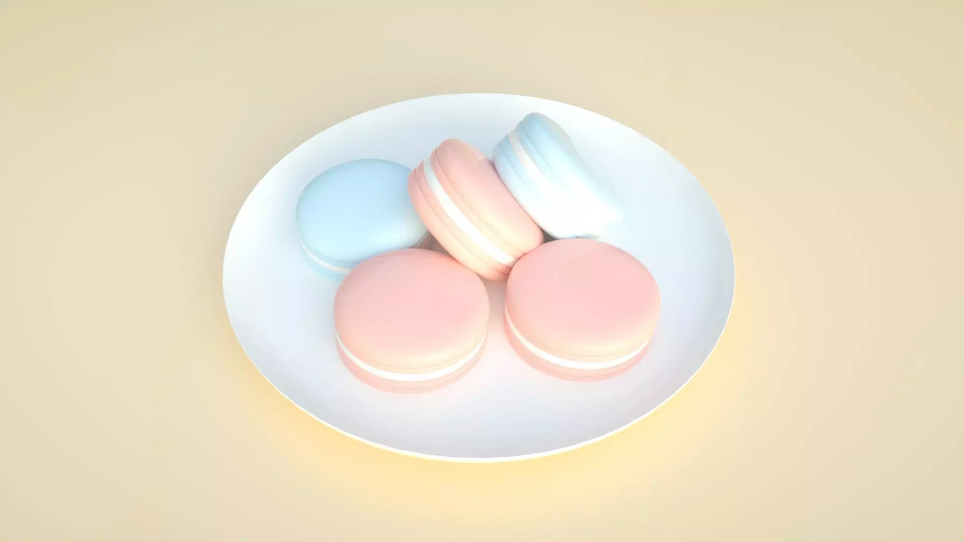 Macaron Pastry Western Food 3D model