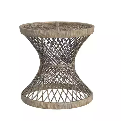 woven bamboo coffee table Low-poly 3D model