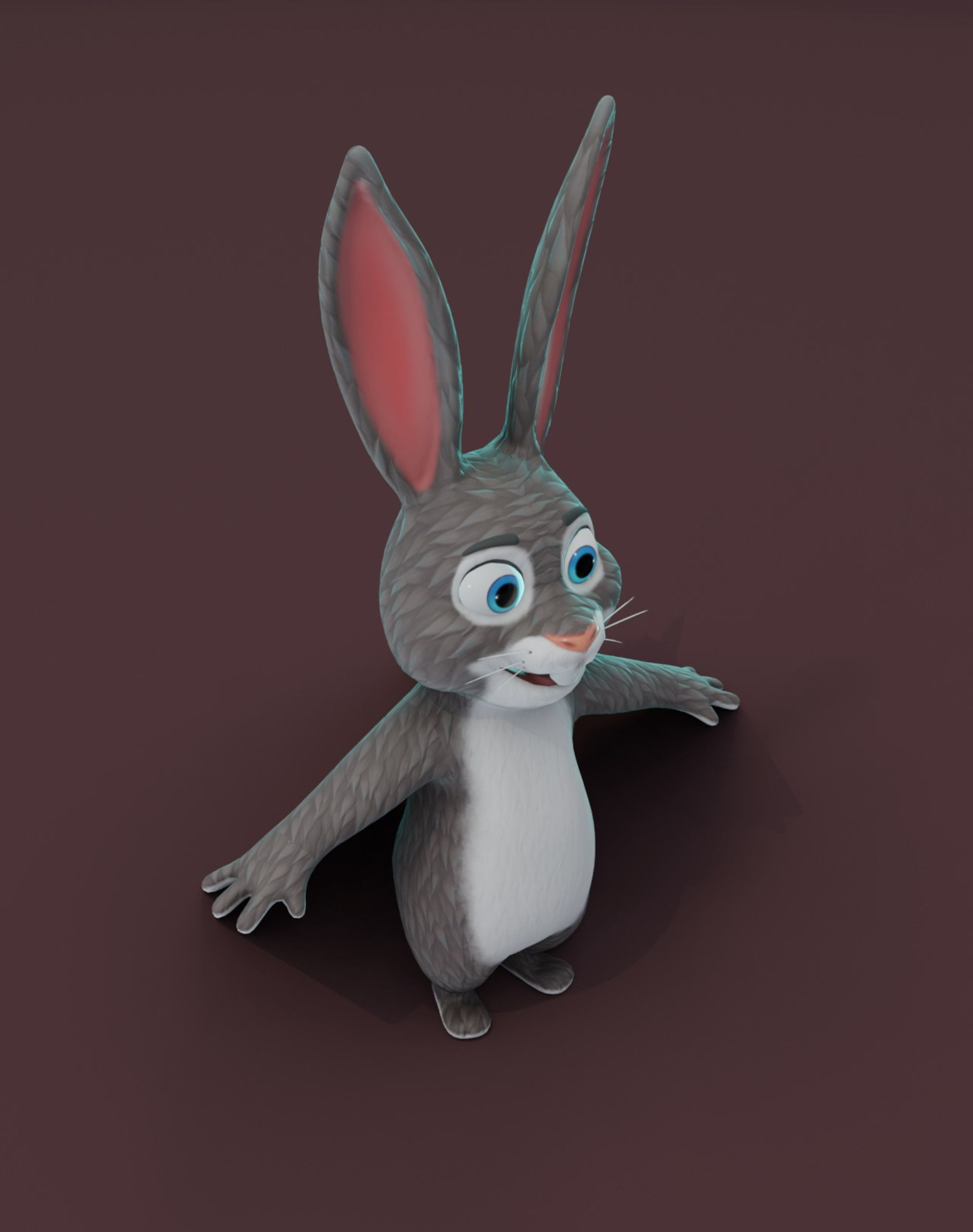 Wolf Fox Rabbit Frog 3D Models Pack Low-poly 3D model_13