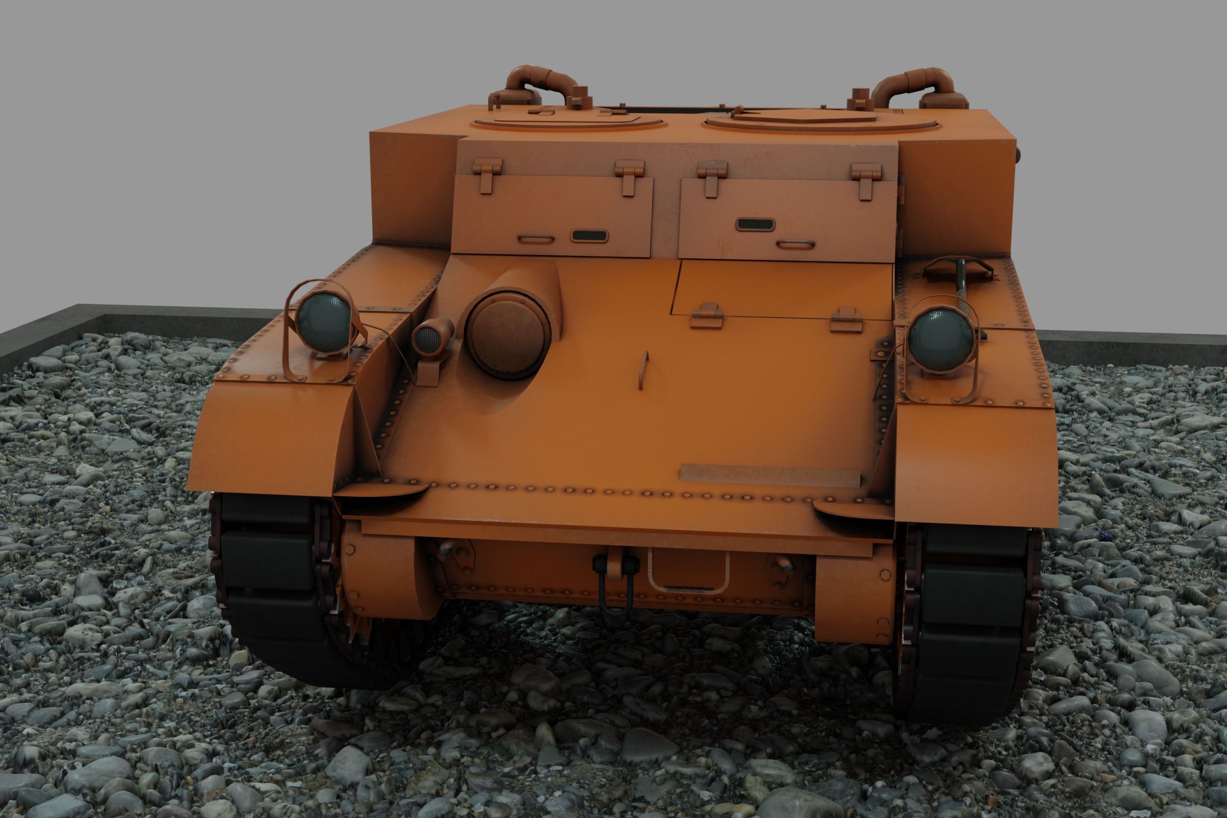M2 Light Tank Low-poly 3D model_12