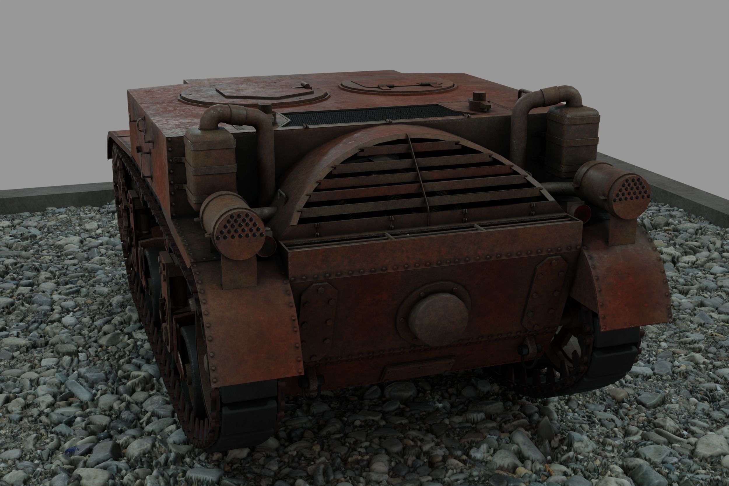 M2 Light Tank Low-poly 3D model_19