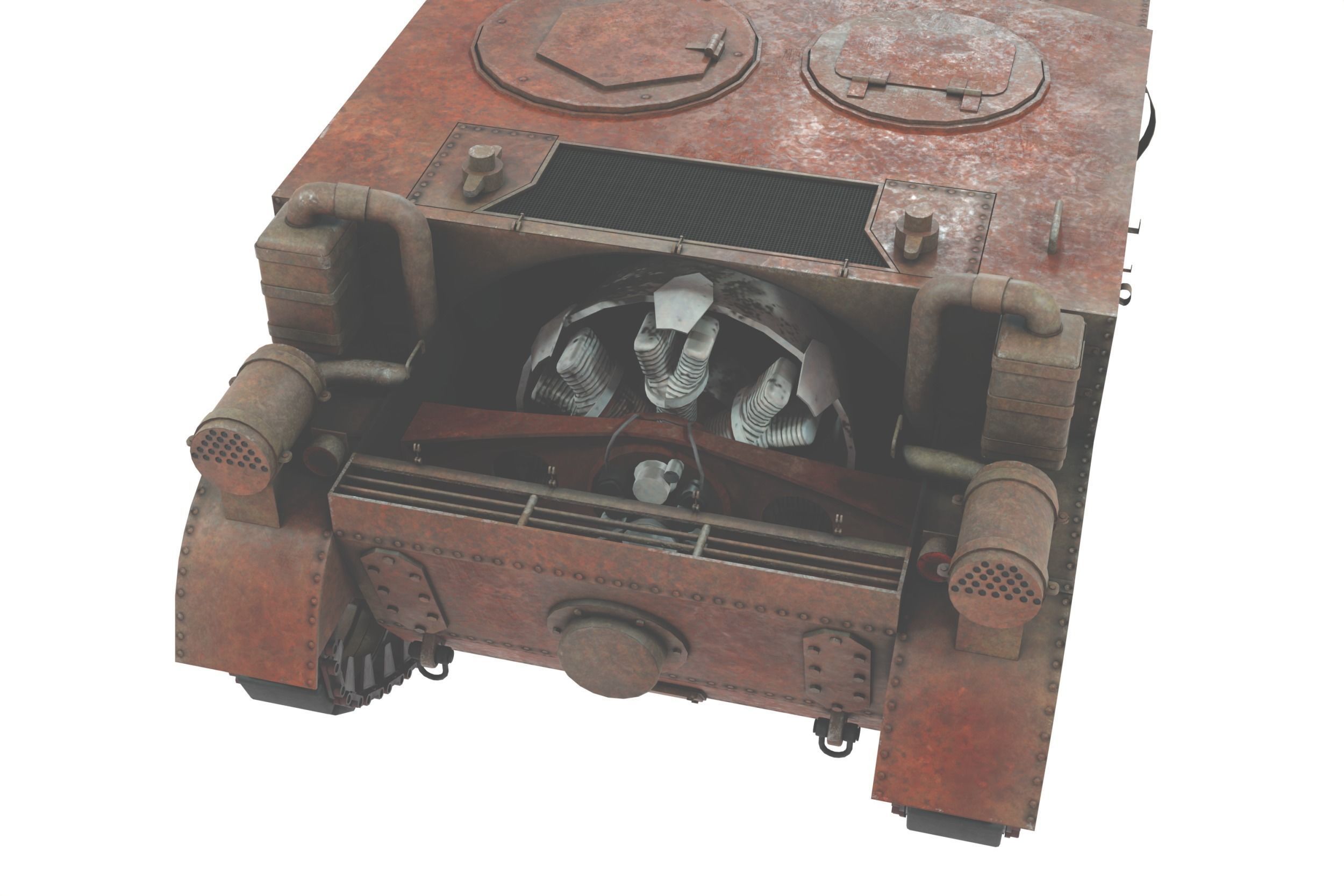 M2 Light Tank Low-poly 3D model_21