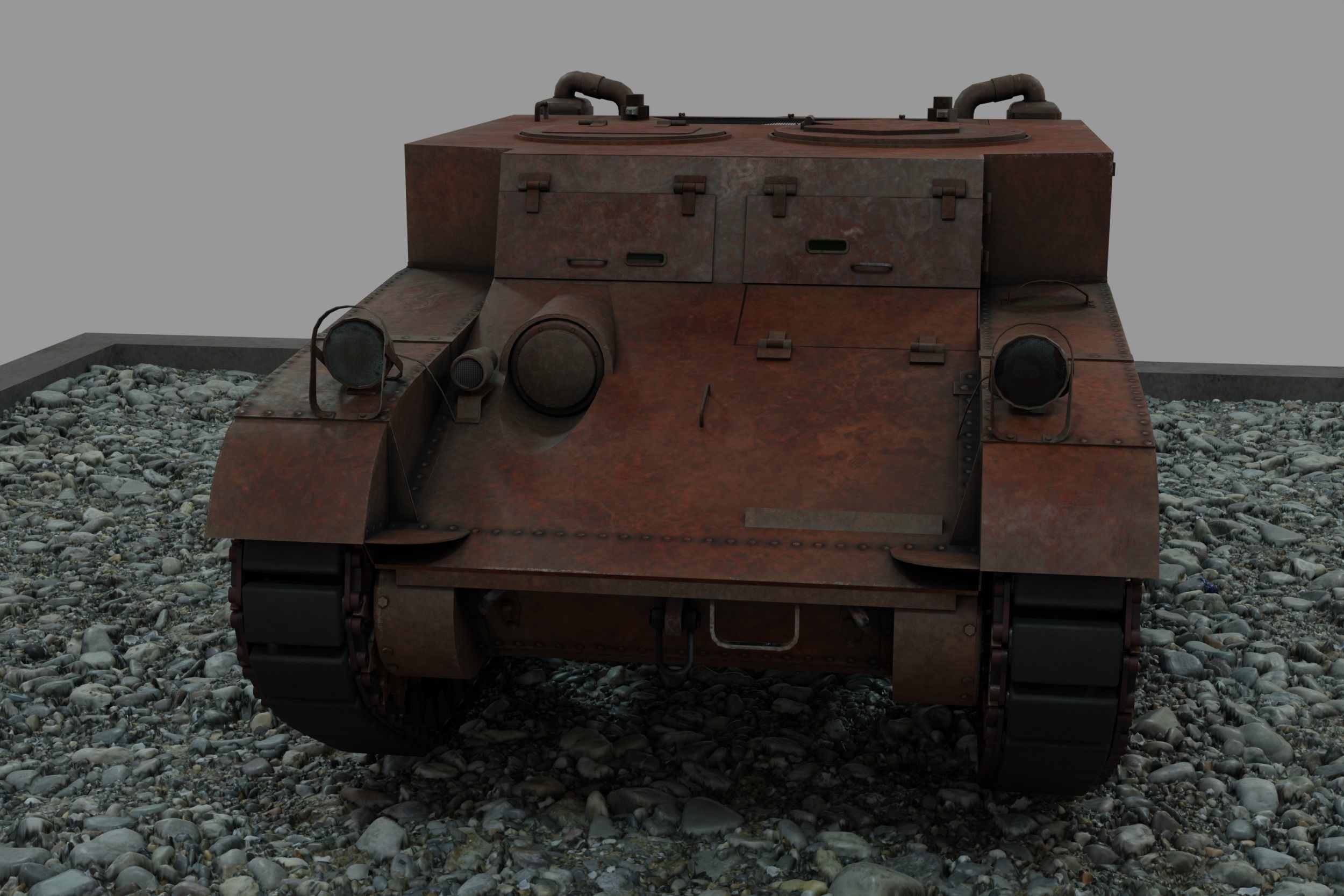 M2 Light Tank Low-poly 3D model_17