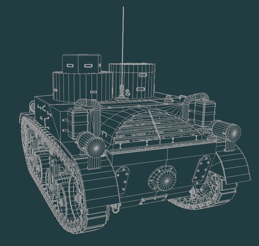M2 Light Tank Low-poly 3D model_24