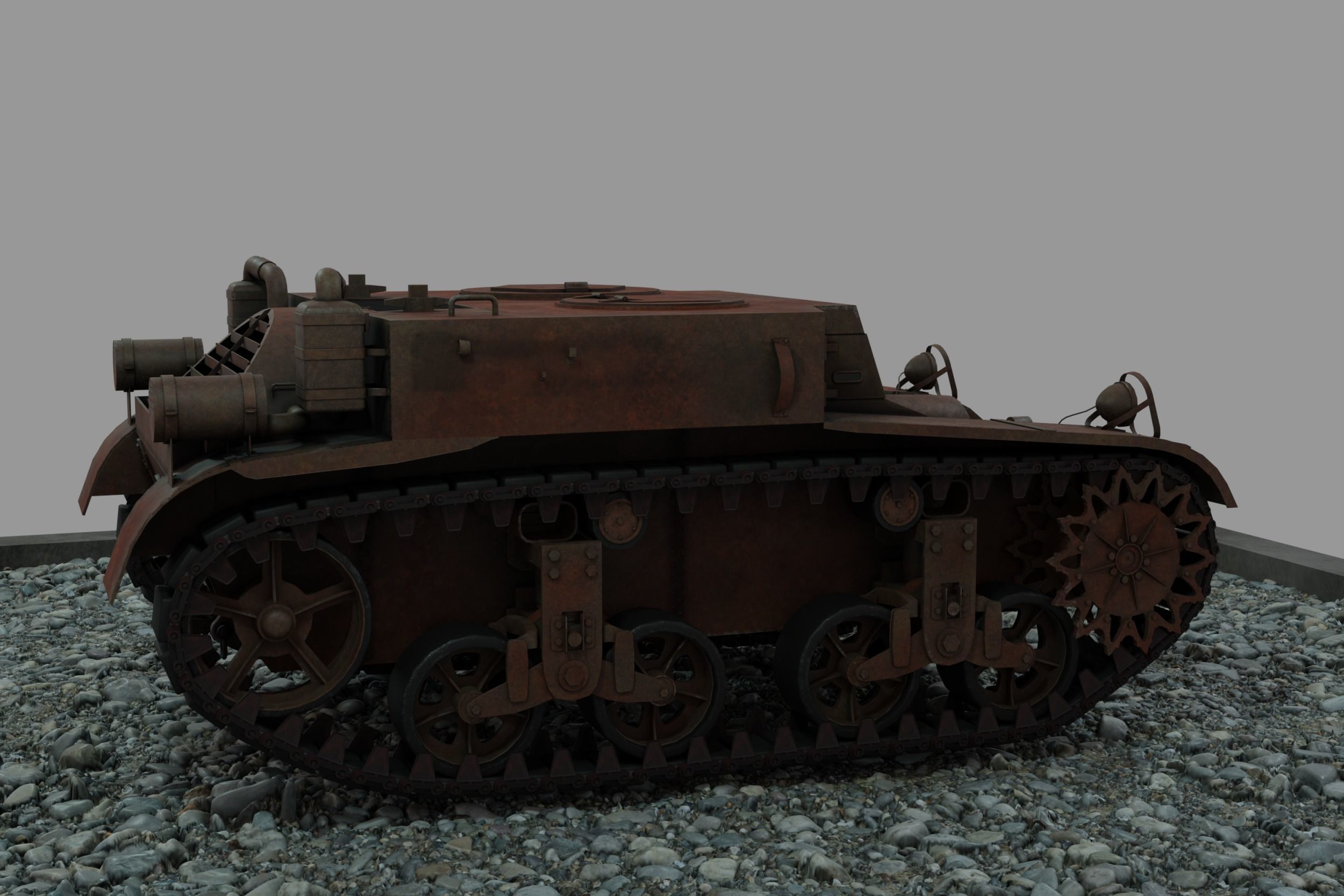 M2 Light Tank Low-poly 3D model_20
