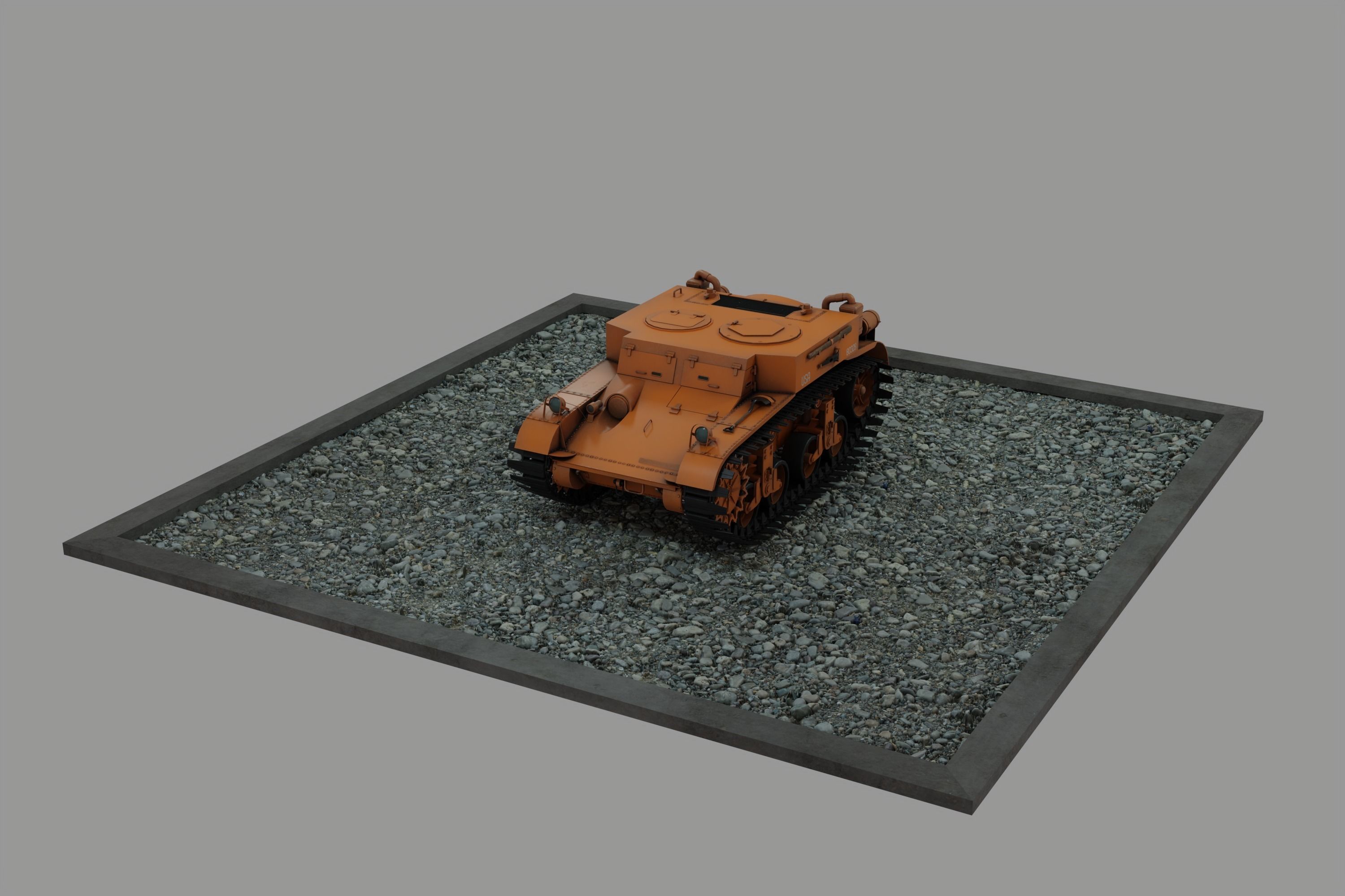M2 Light Tank Low-poly 3D model_11