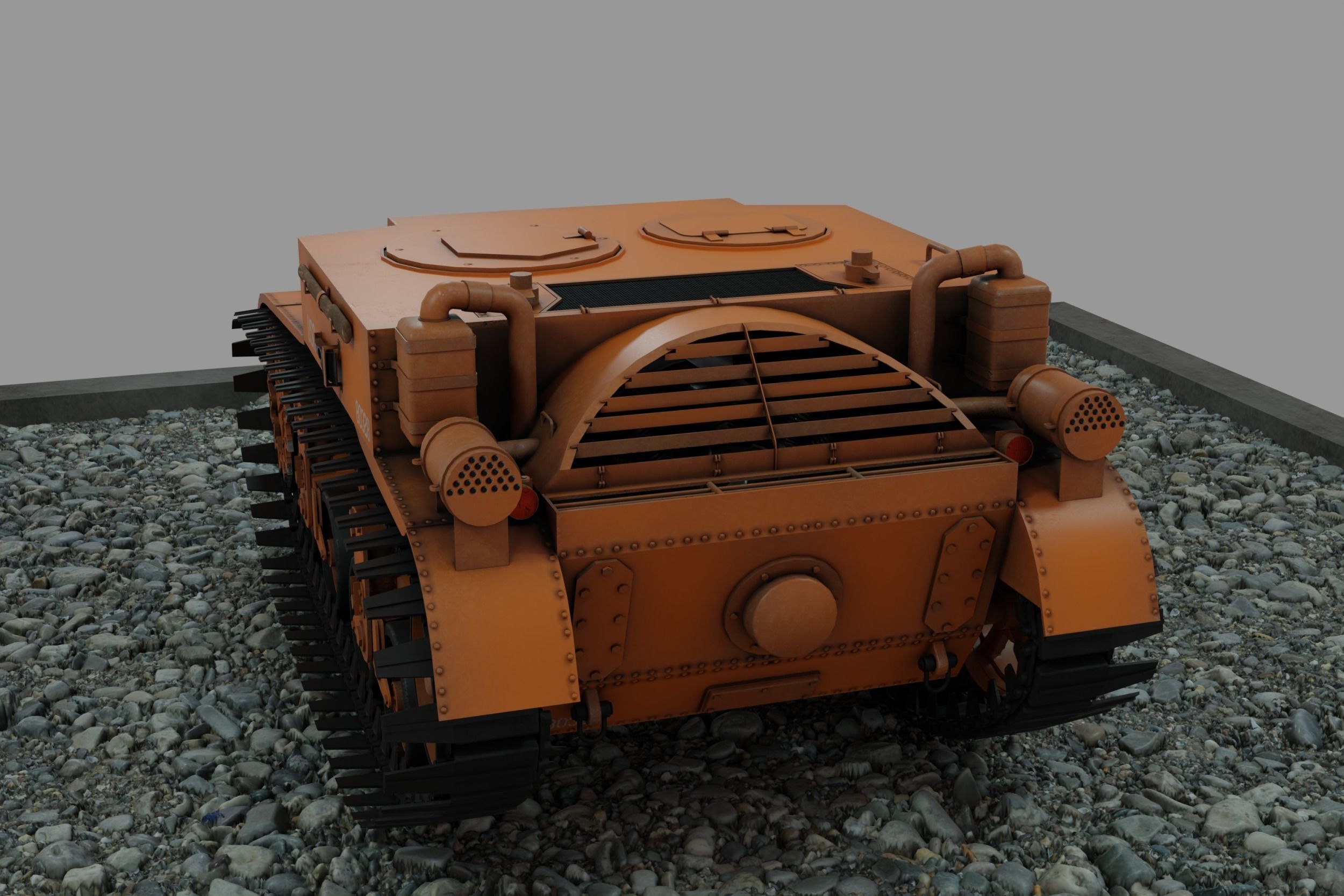 M2 Light Tank Low-poly 3D model_14
