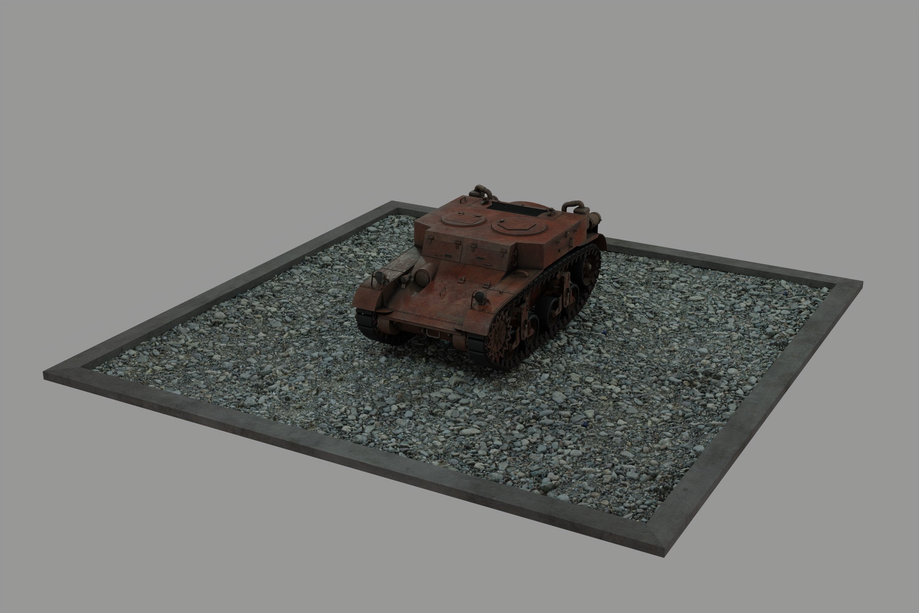 M2 Light Tank Low-poly 3D model_16