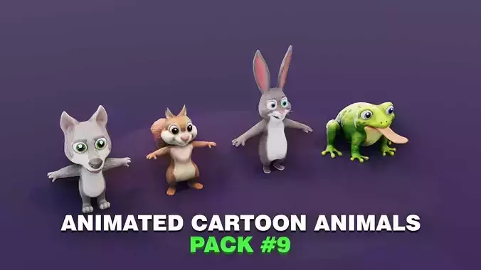 Animated Cartoon Animals 3D Models Collection 09 