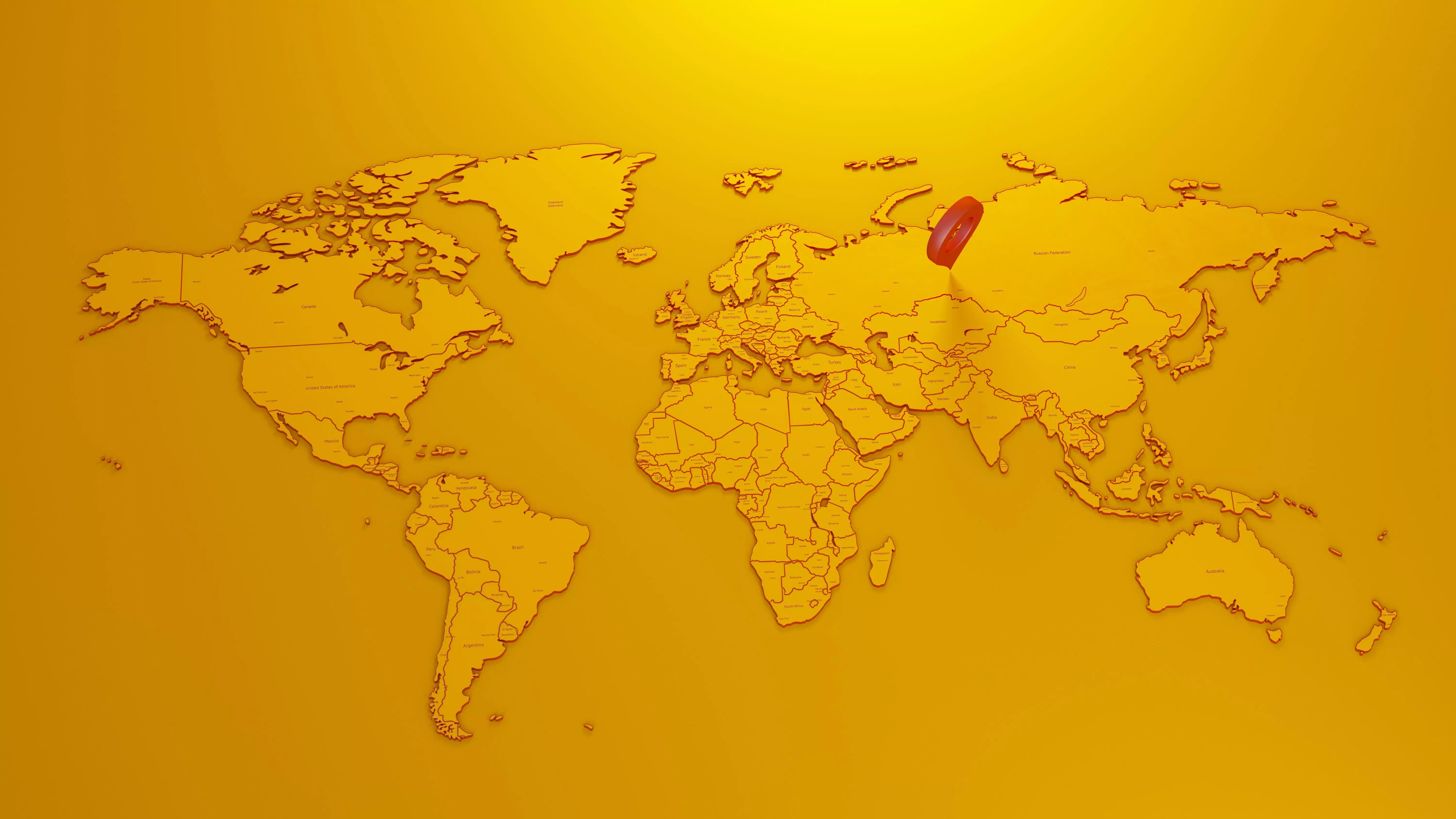 World map 3D model with country names 3D model_0