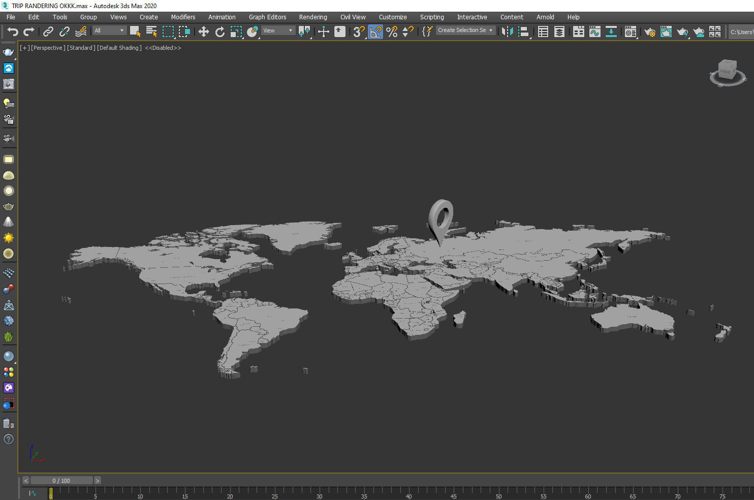 World map 3D model with country names 3D model_4