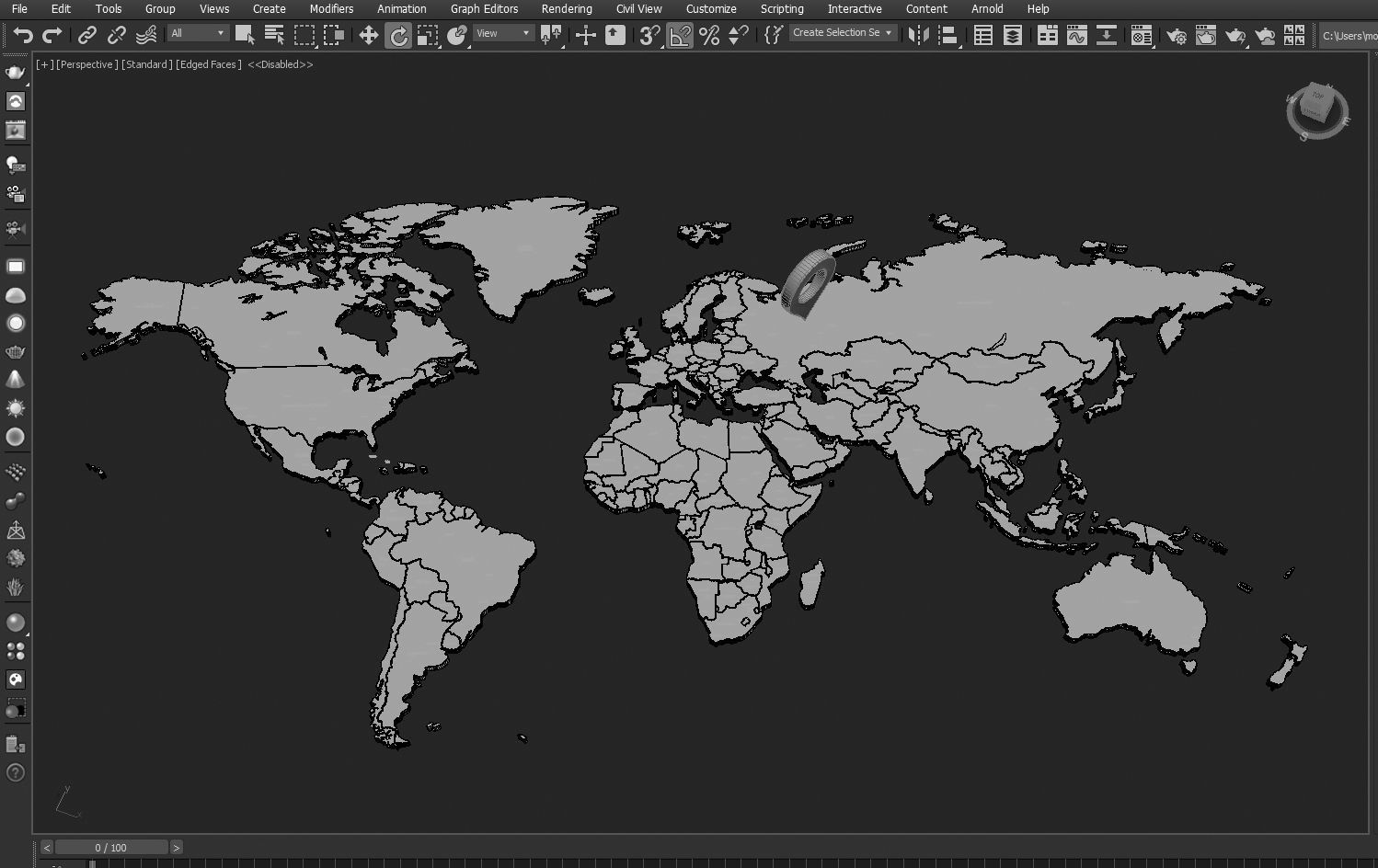 World map 3D model with country names 3D model_3