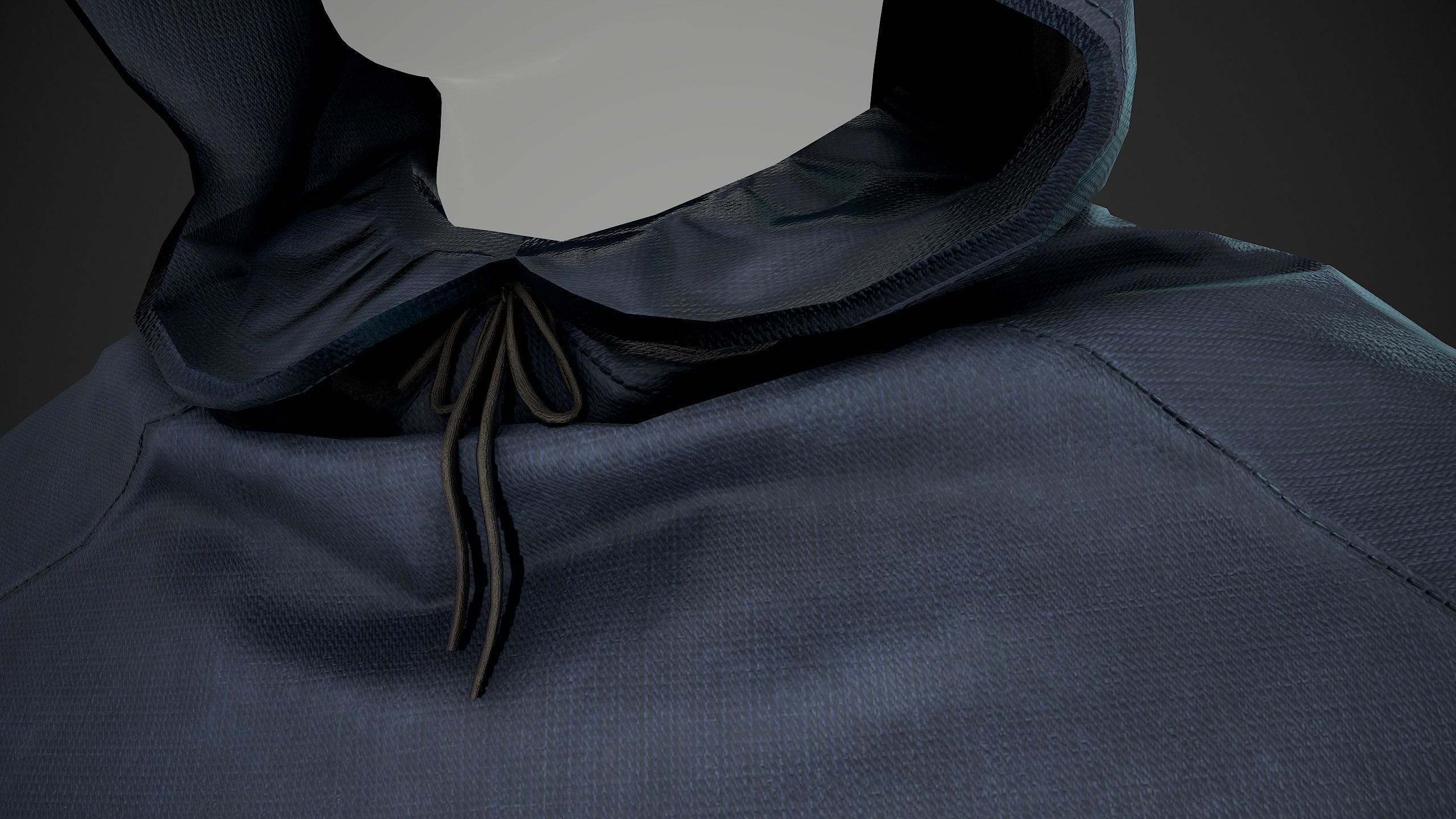 Blue Medieval Hood  Low-poly 3D model_13