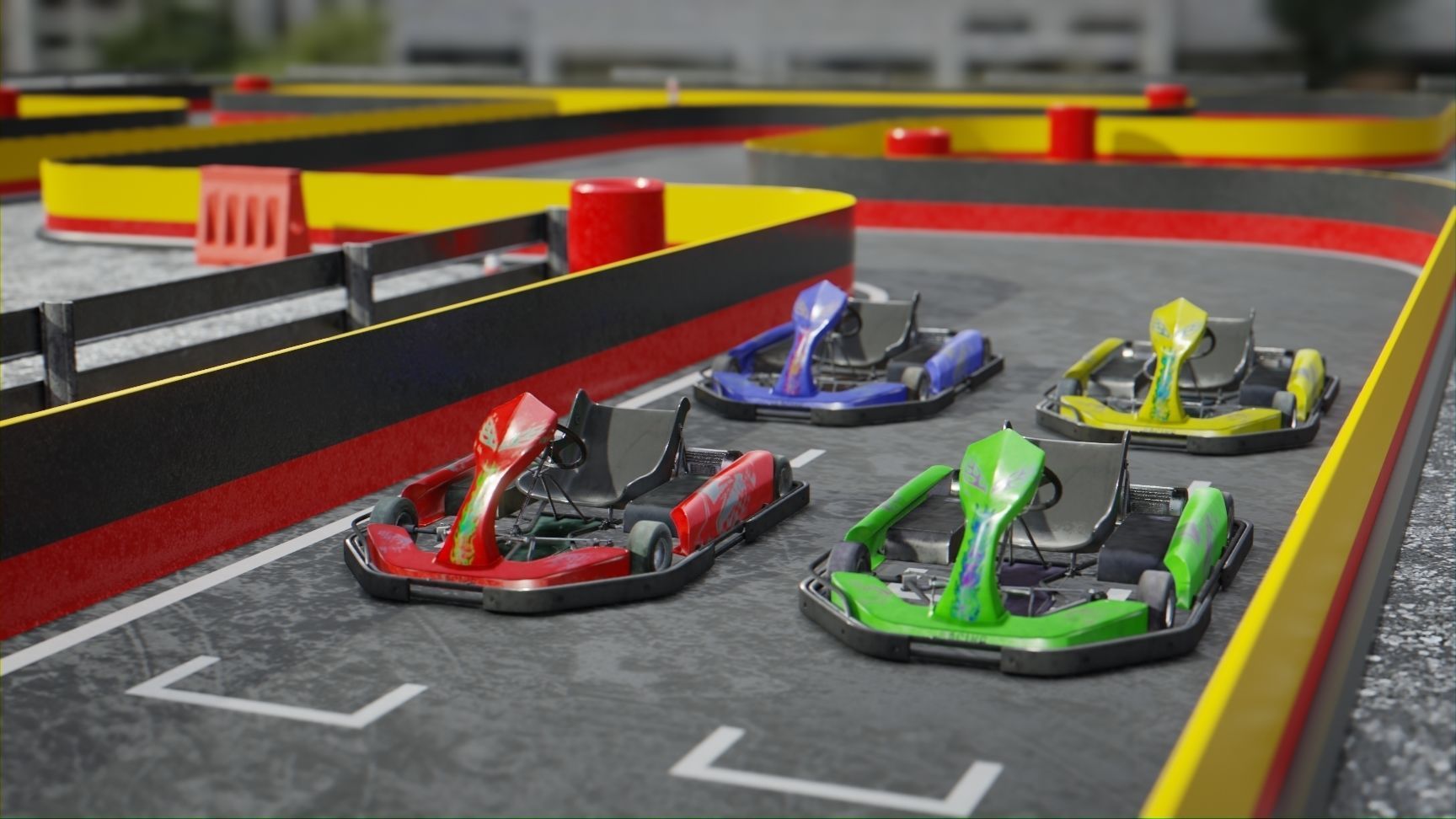 Gokart Track RT Low-poly 3D model_1