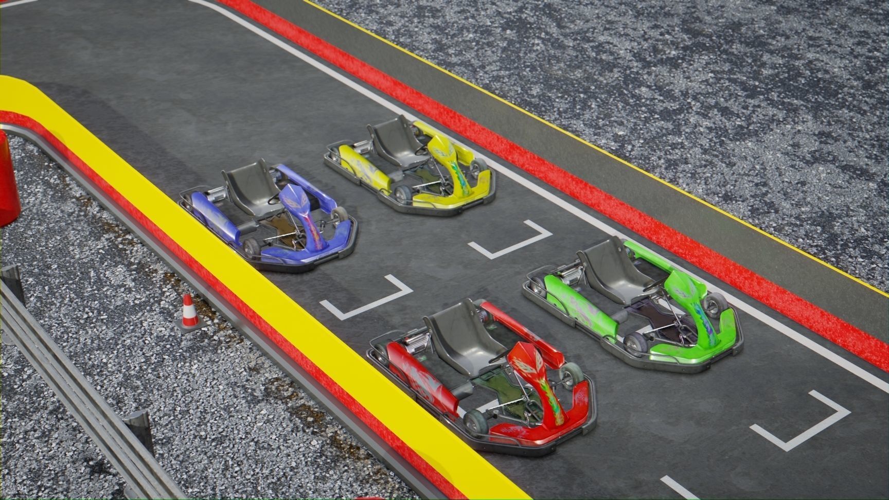 Gokart Track RT Low-poly 3D model_2