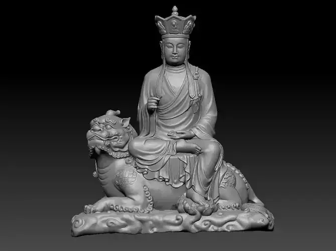 3 d model earth treasure guanyin 3D print model