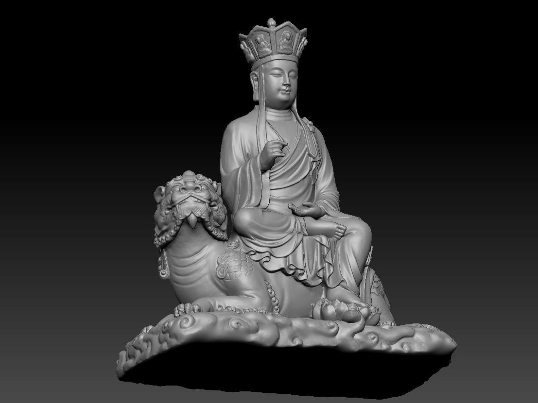 3 d model earth treasure guanyin 3D print model_4