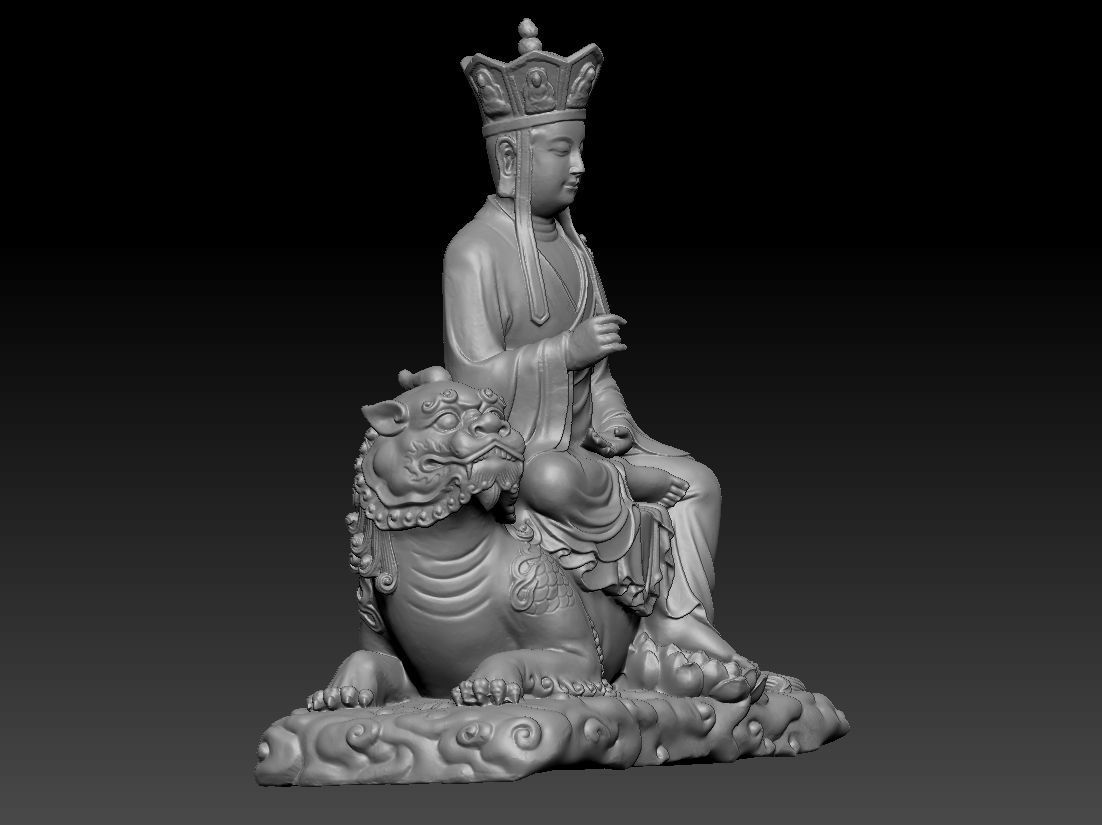 3 d model earth treasure guanyin 3D print model_2