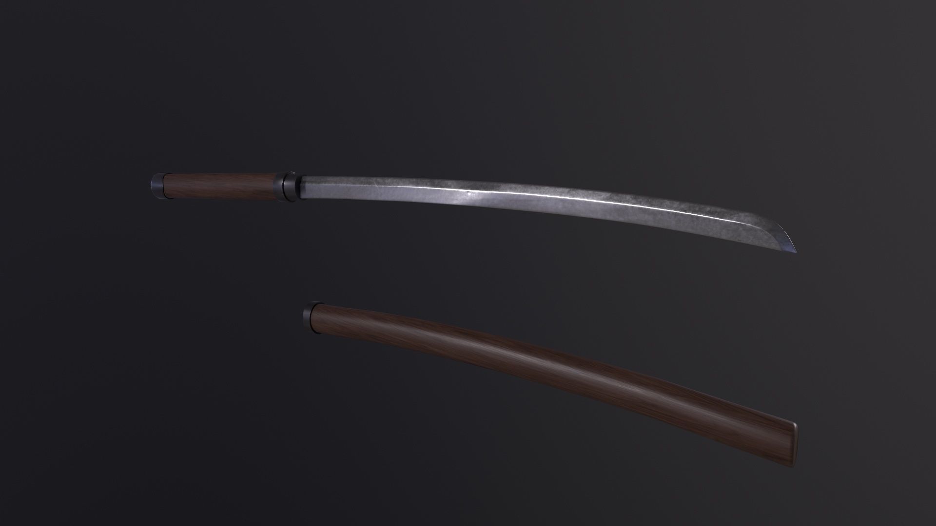 Ninja sword 3D Model Low-poly 3D model_2