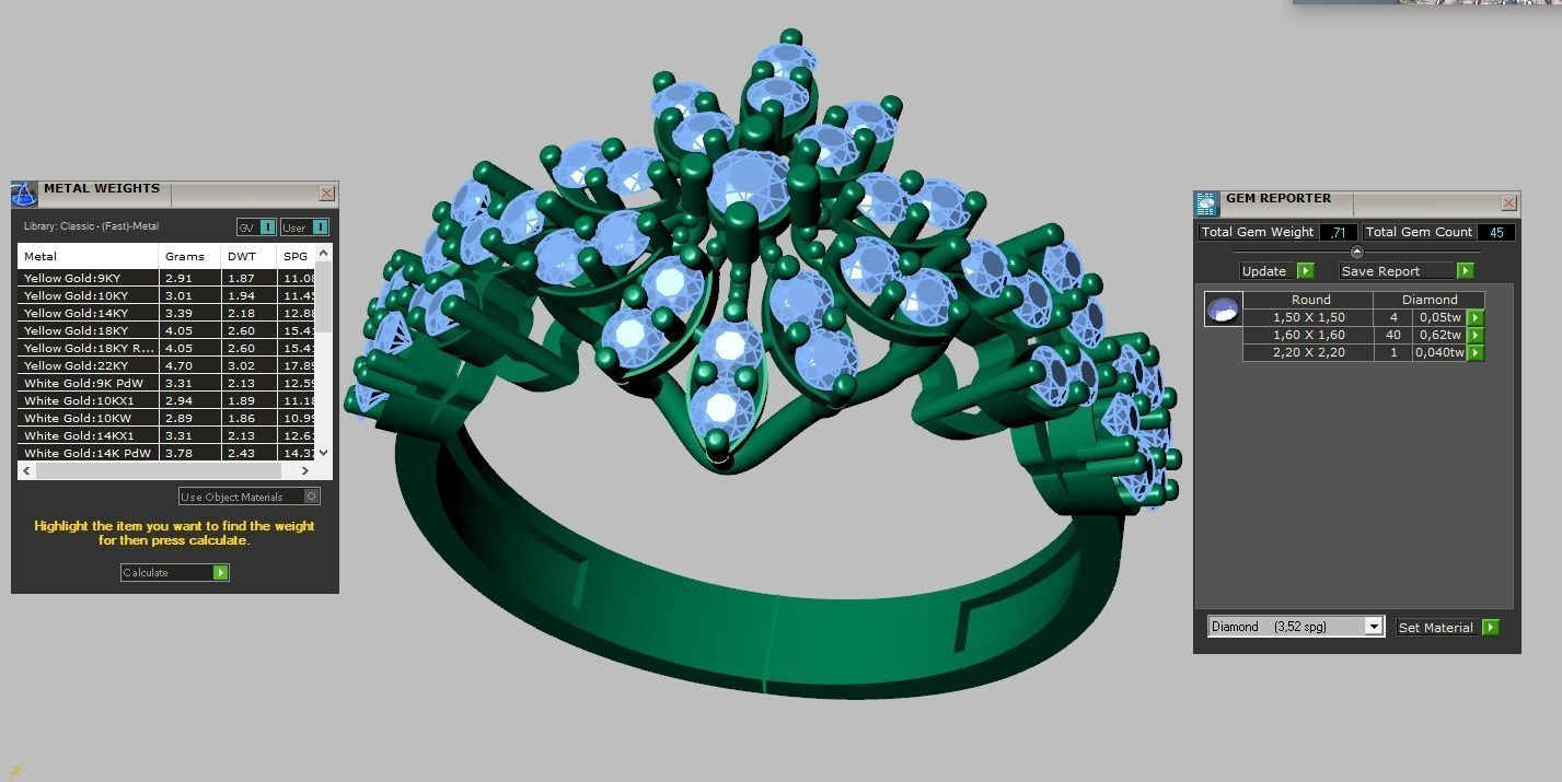 Diamond ring 0382 3D printable model 3D print model_15