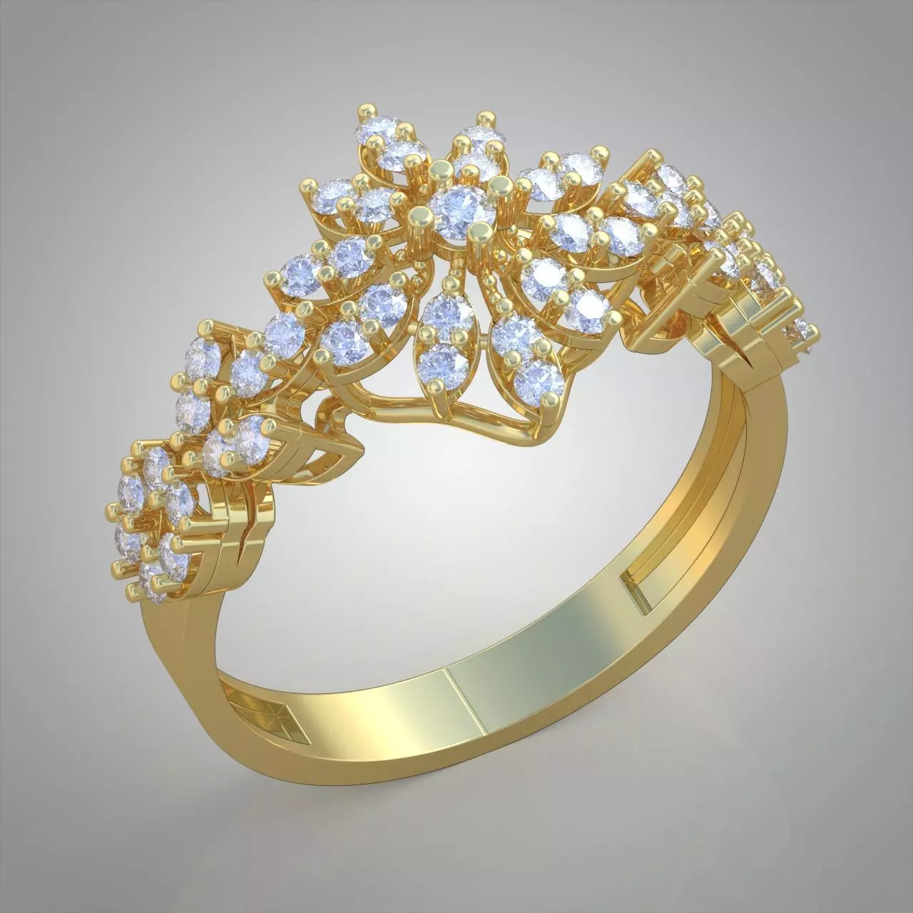 Diamond ring 0382 3D printable model 3D print model_0