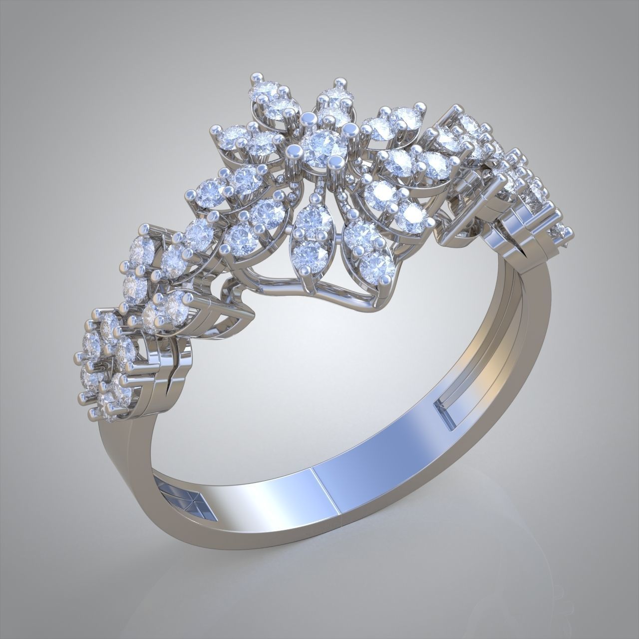 Diamond ring 0382 3D printable model 3D print model_1