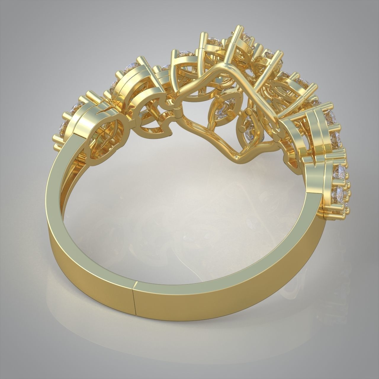Diamond ring 0382 3D printable model 3D print model_11