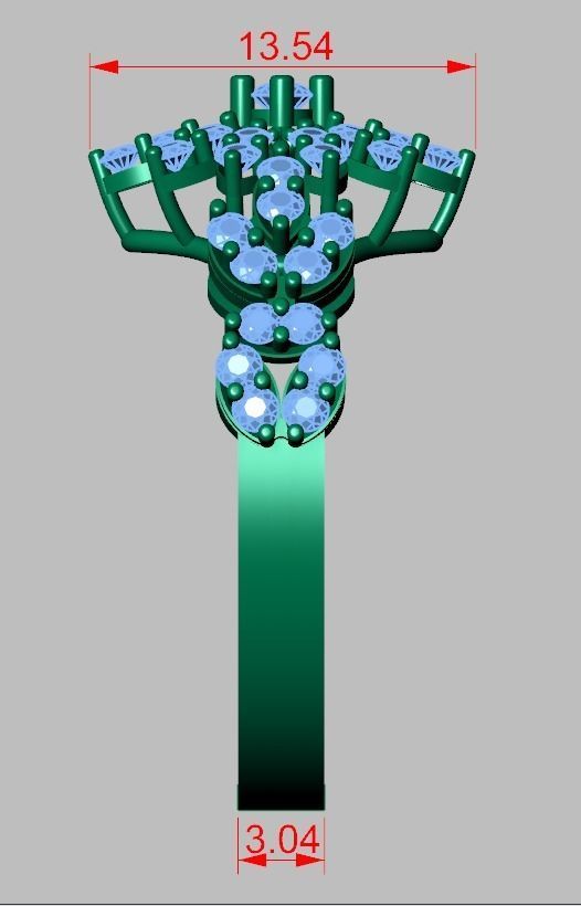 Diamond ring 0382 3D printable model 3D print model_13